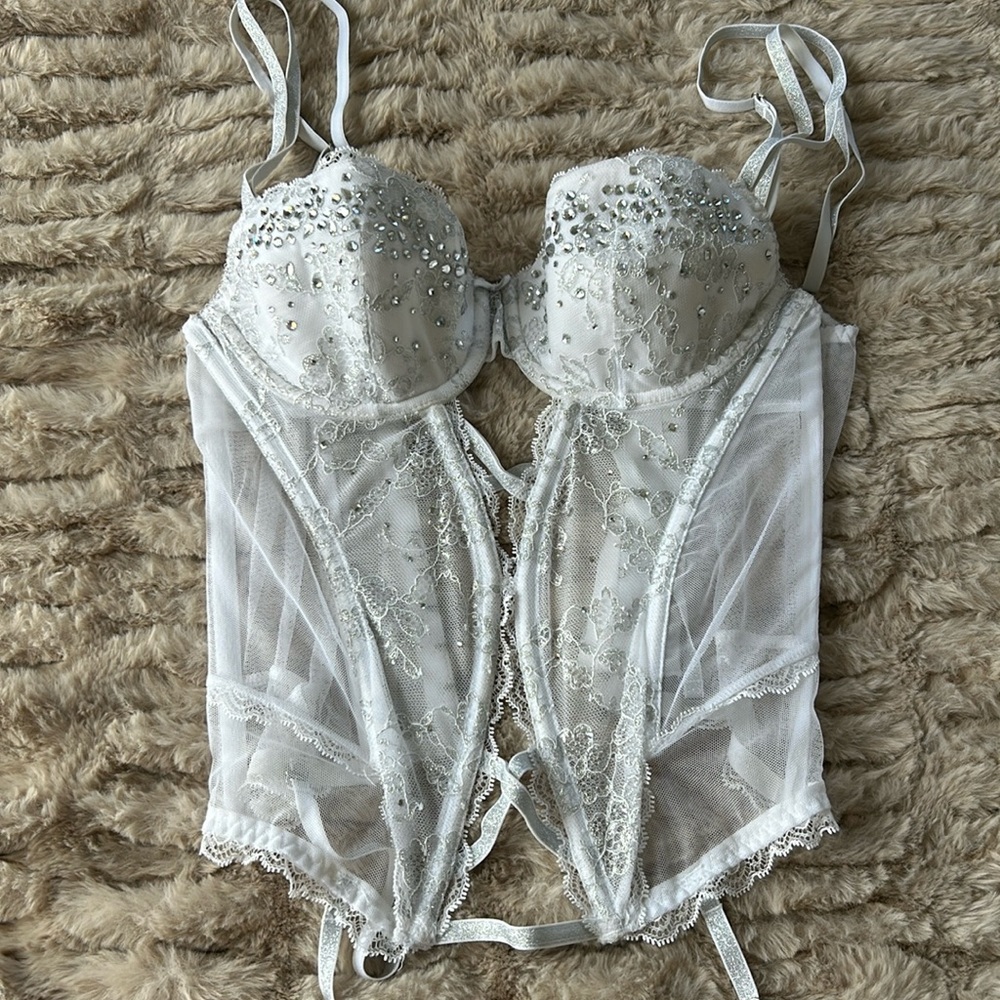 White Jewel-Encrusted Victoria’s Secret Corset
